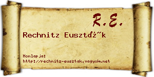 Rechnitz Euszták névjegykártya